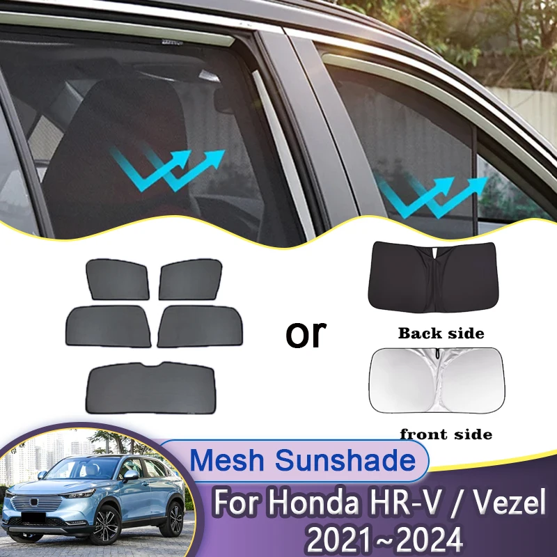 

For Honda HR-V HRV Vezel RV RS1 2021 2022 2023 2024 Global Version Car Mesh Sun Visor Sunshade Magnetic Window Auto Accessories