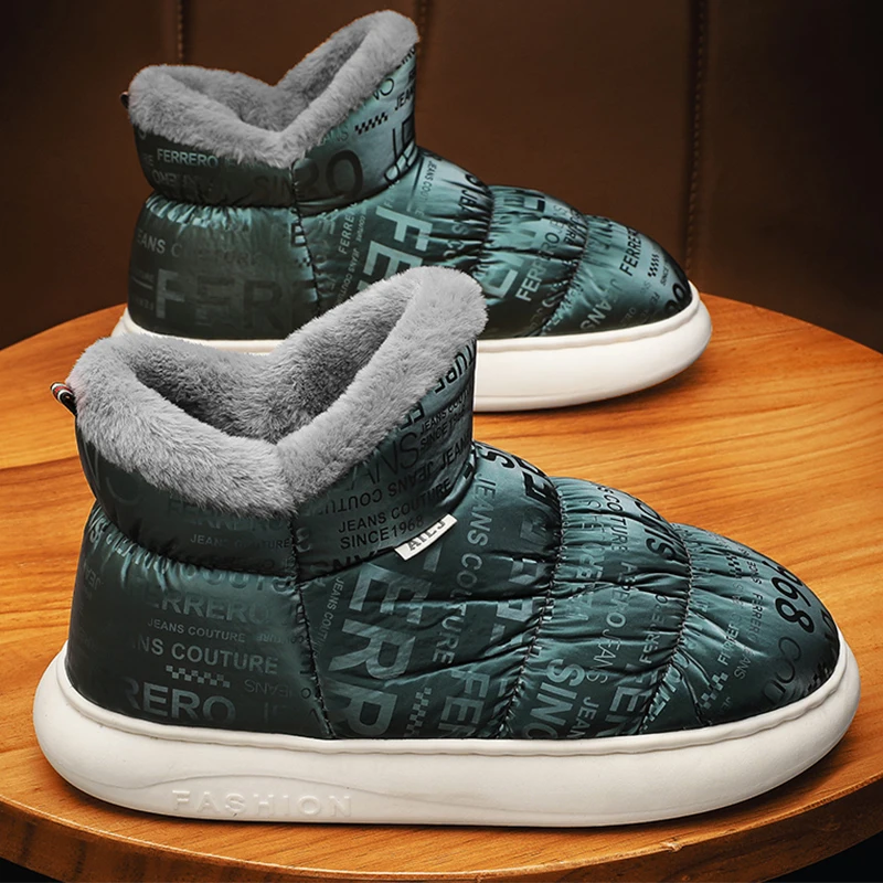 

Winter Warm Men's Boots Waterproof Men Snow Boots Outdoor Plush Male Ankle Shoes High Top Anti-slip Flats Free Shipping 2023