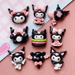 10 Pcs New Kawaii Cartoon Girl Hamburg Telephone Resin Flat Back Scrapbook Figurine DIY Bow Decor Accessories Crafts A2