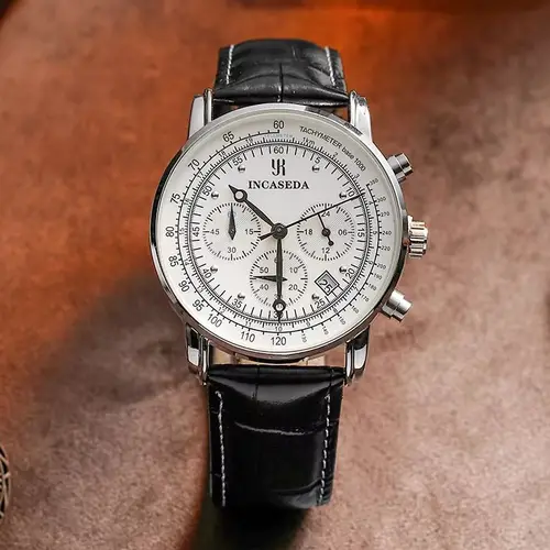 2025 nuevo INCASEDA lujo multifuncional moda hombres seis agujas reloj de sincronización multifuncional calendario reloj de cuarzo de alta gama