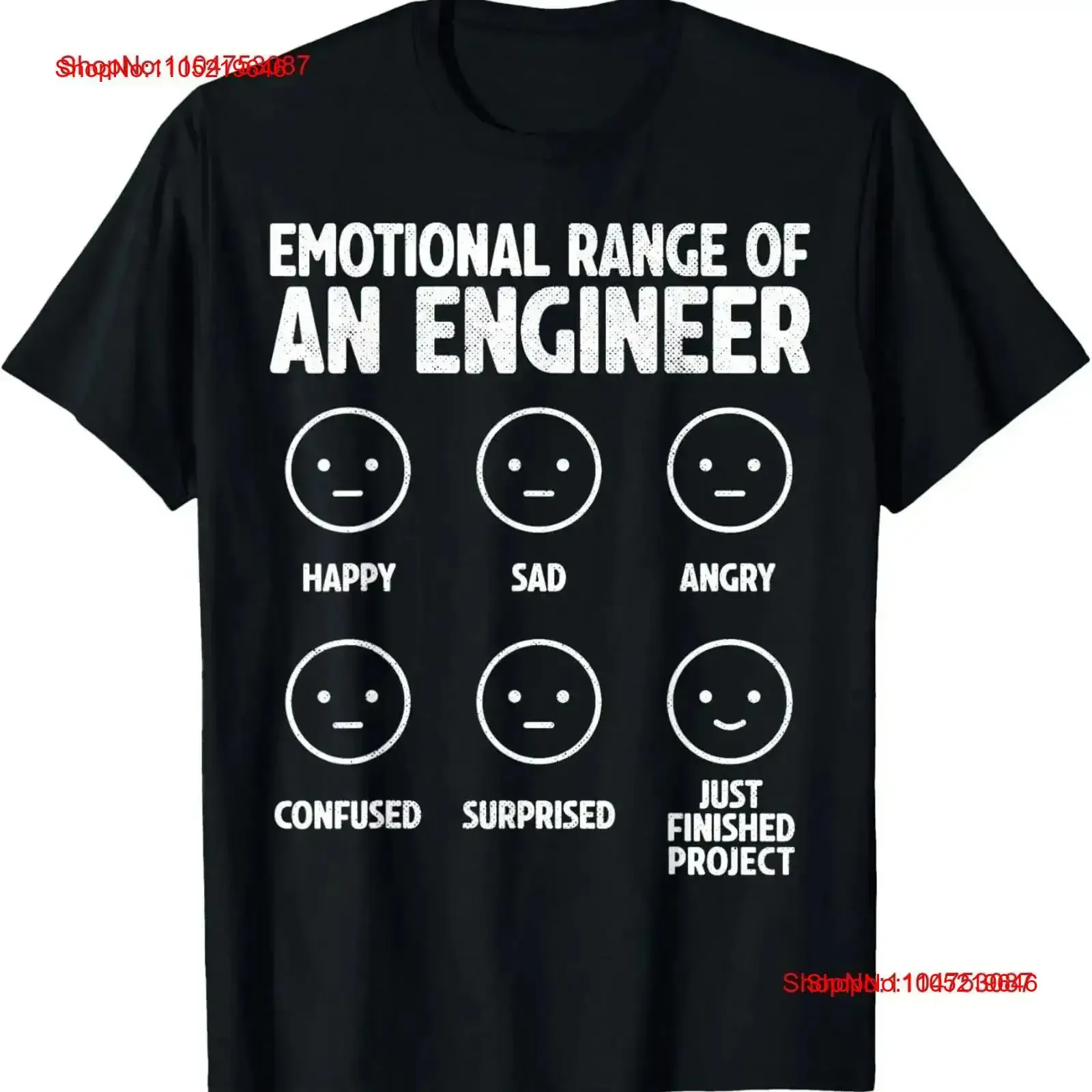 Emotional Range Of An Engineer Funny Engineering Engineers T Shirt vintage Washed Comfortable Stretched Casual vintage Washed