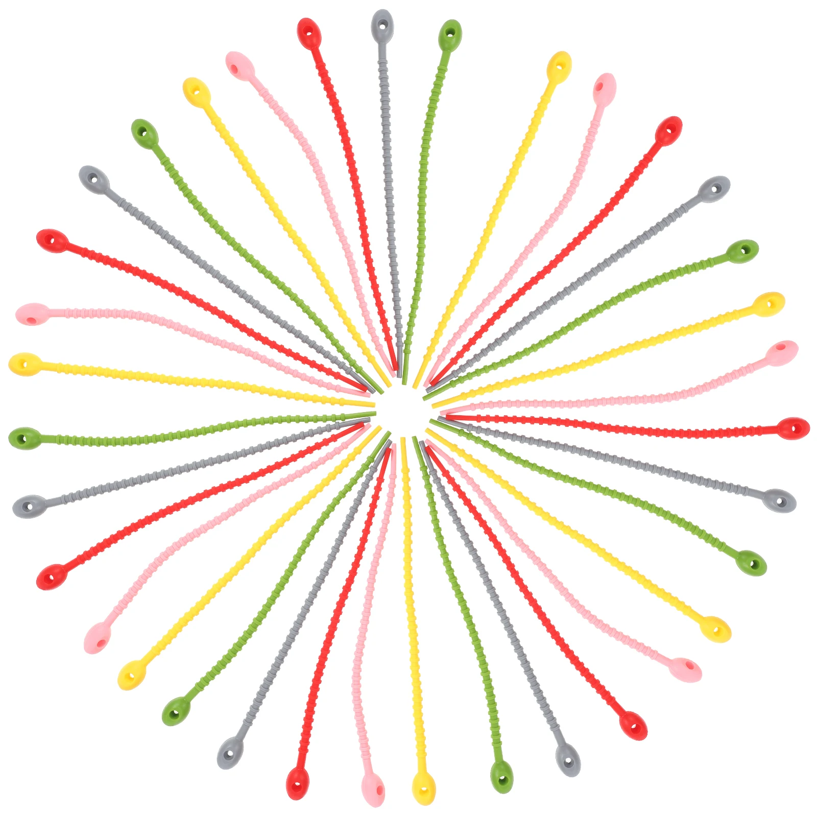 

30pcs Silicone Zip Tie Food Bags Tie Wraps Colorful Multi-Purpose Silicone Ties for Bag Clip Bread Tie (Random Color)