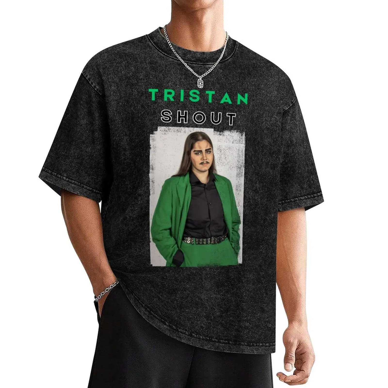 Tristan Shout Green T-Shirt vintage clothes vintage cute tops quick-drying mens champion t shirts