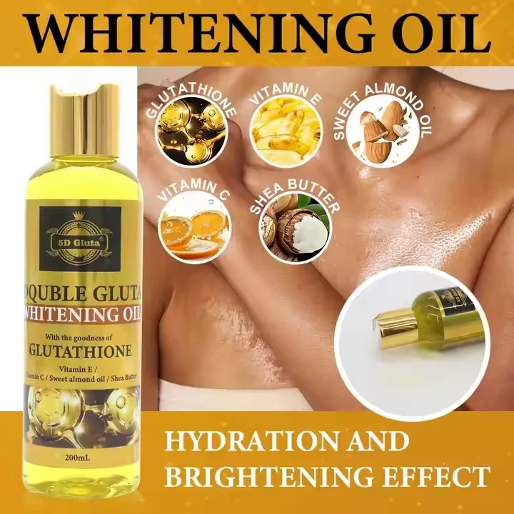 

5D Gluta Whitening Oil - Hydration & Brightening Effect - Skin Lightening Facial Oil, Dark Spot Remover, Glowing Moisturizer