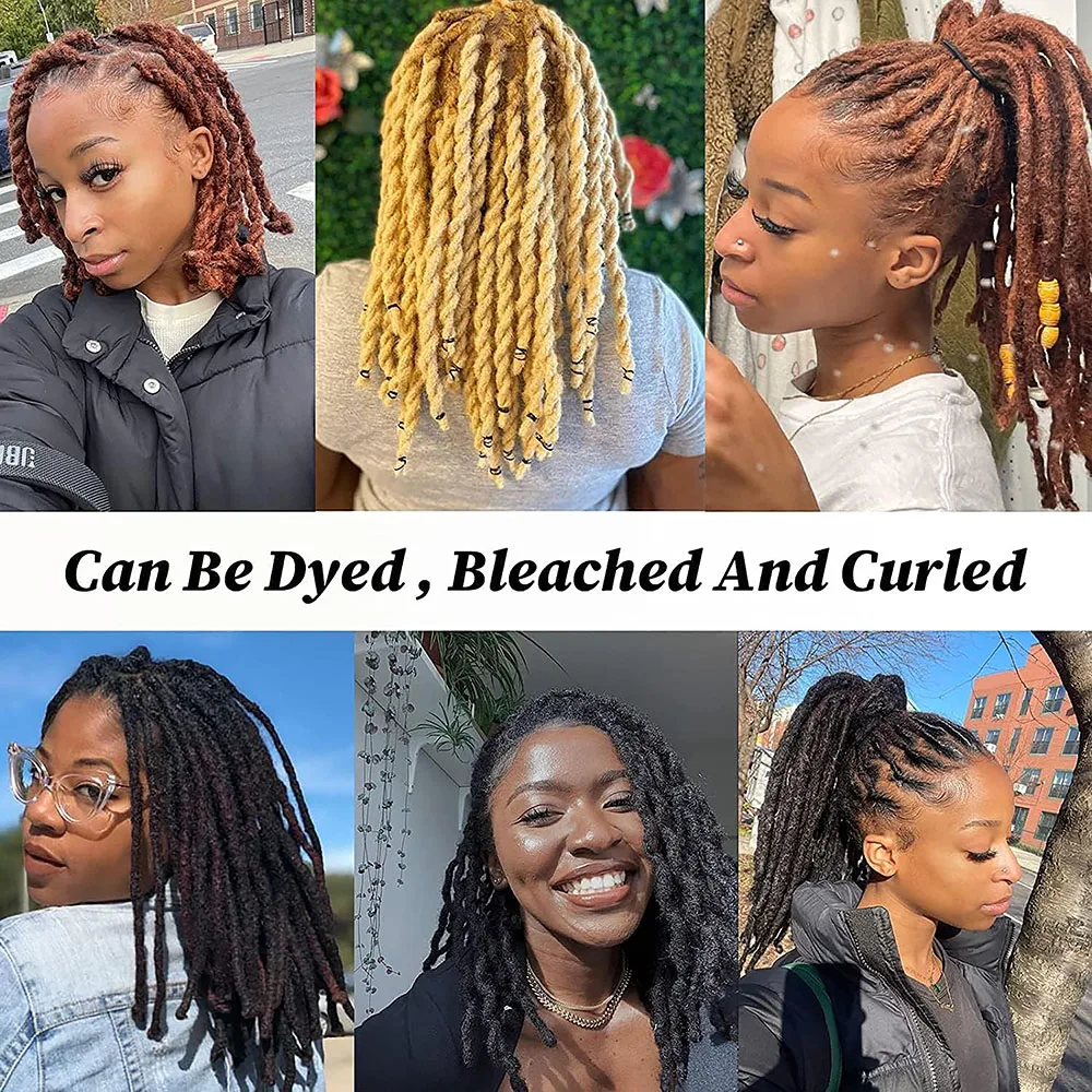 Dreadlocks Extensions Human Hair 8 Inch 0.4Cm 30 Strengen Locs Extensions Echt Menselijk Haar Voor Man/Vrouw 100% Volledig Handgemaakt