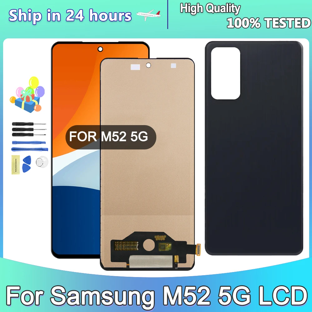 TFT Screen for Samsung Galaxy M52 5G Lcd Display Digital Touch Screen with Frame for Samsung Galaxy M52 5G M526B M526BR