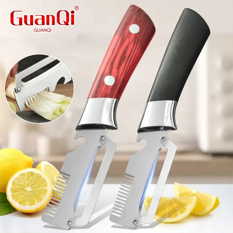 3 in 1 Serrated Peeling Knife Stainless Steel Vegetable Fruit Peeler with Plastic Handle  and Bottle Opener Kitchen Peeling Tool
