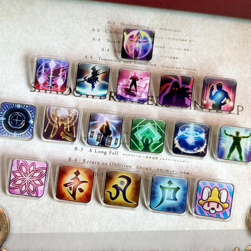 FINAL FANTASY XIV ACG FF14 Badge Career Skills Buff Battle Litany Enshroud Anime Game Wearable Collection Acrylic Medal DIY Gift