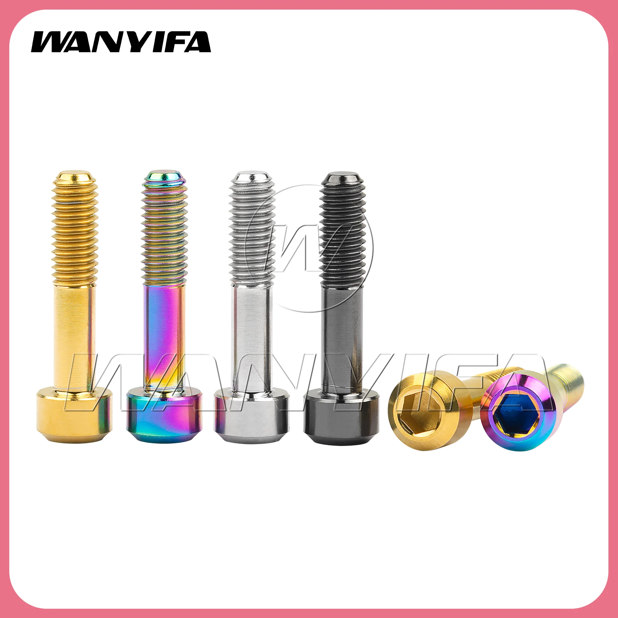 Wanyifa  Titanium Bolt M5x23mm Round Socket Cap Allen Head Half Threaded Screw for Bike Bicycle Disc Brake Fastener