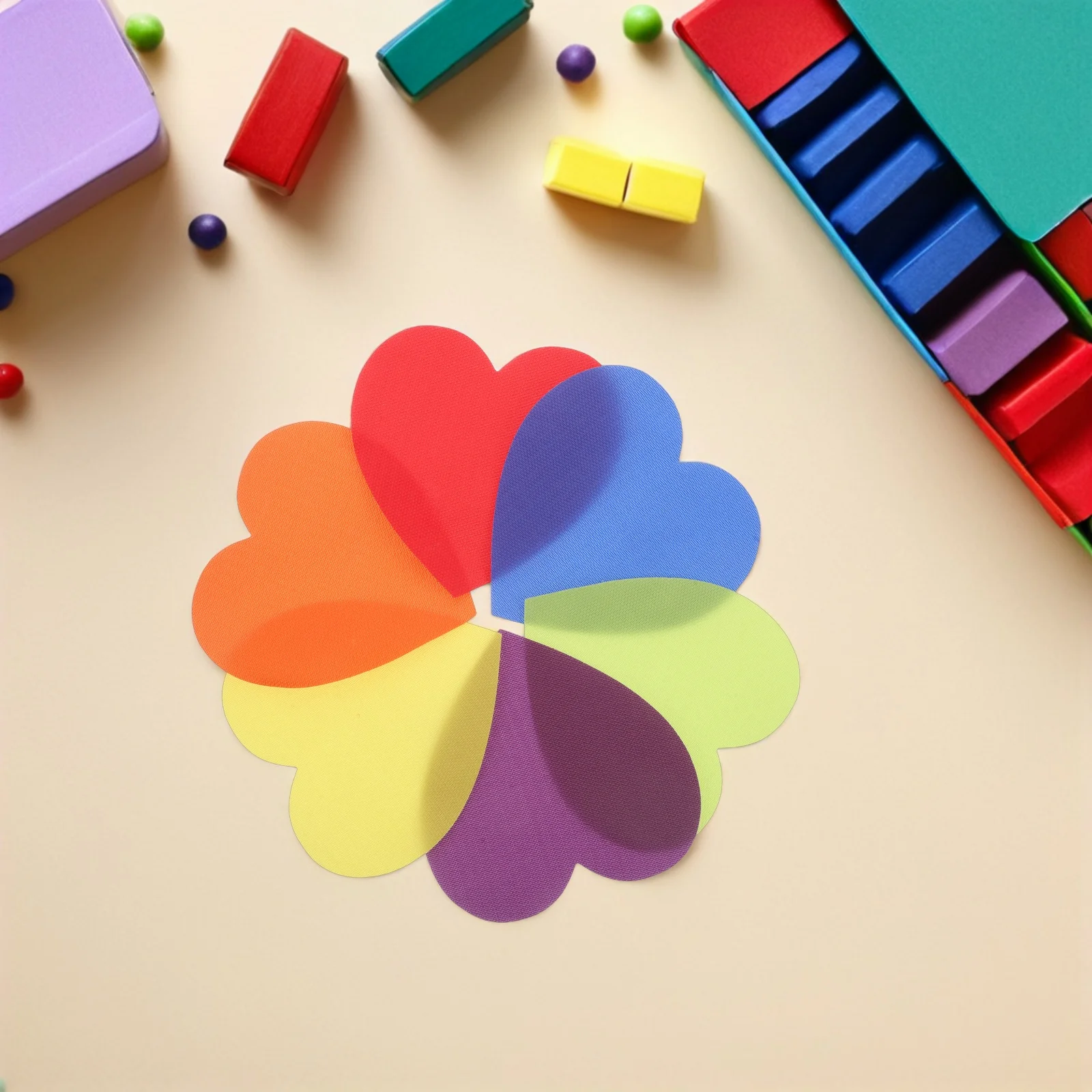 

30Pcs Nylon Carpet Spot Markers 125Mm Heart-Shaped Floor Dots for Teachers Classroom Management Preschool Training Positioning