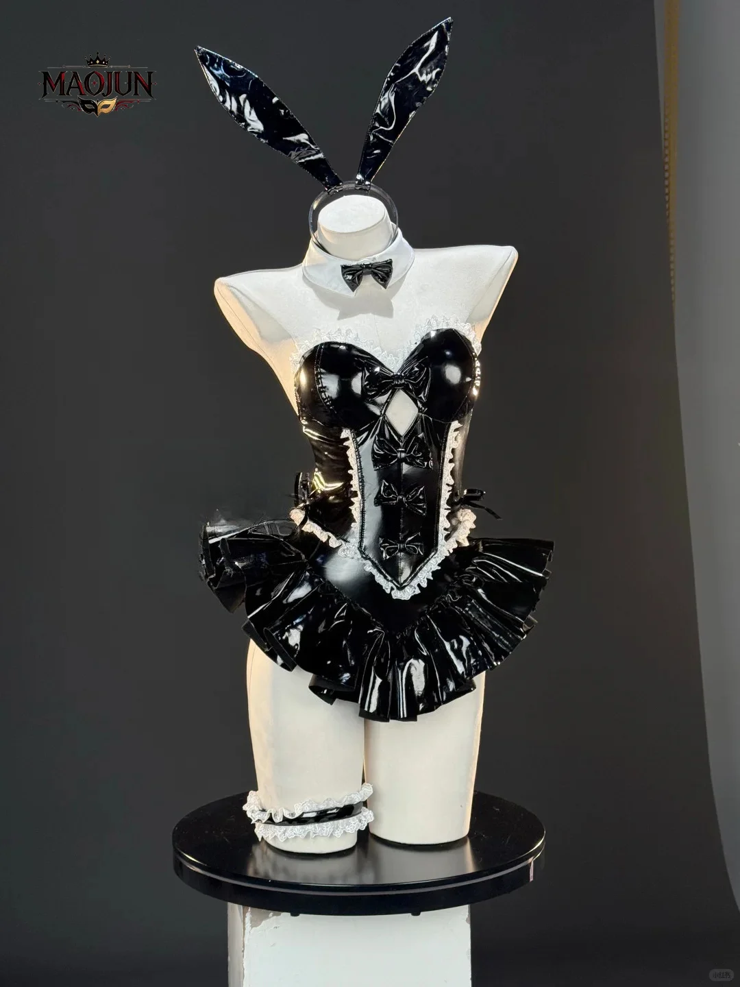 Kitagawa Marin My Dress-Up Darling Black Bunny Girl Costume Patent Leather Lace Trim Bunny Suit Anime Women Set Cosplay Outfit
