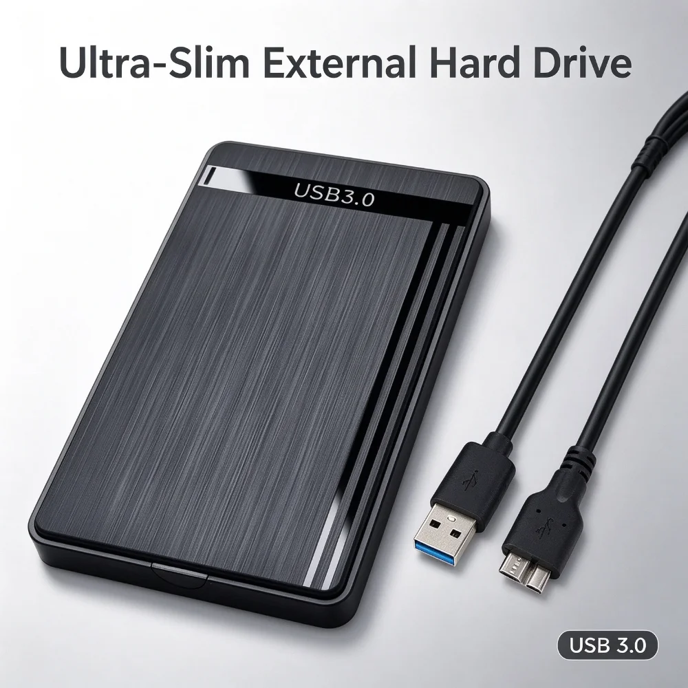 2.5 Inch SATA to USB 3.0 Hard Drive Enclosure Portable External HDD SSD Storage Box with USB Cable