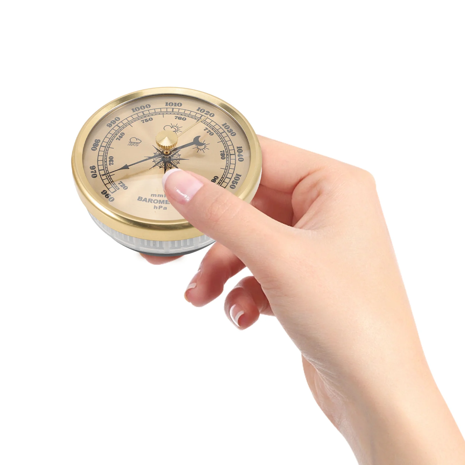 가정용 아네로이드 기압계 고정밀 벽걸이 형 실내 금속 다이얼 유형 기압계 도구 다기능 실내 온도계
