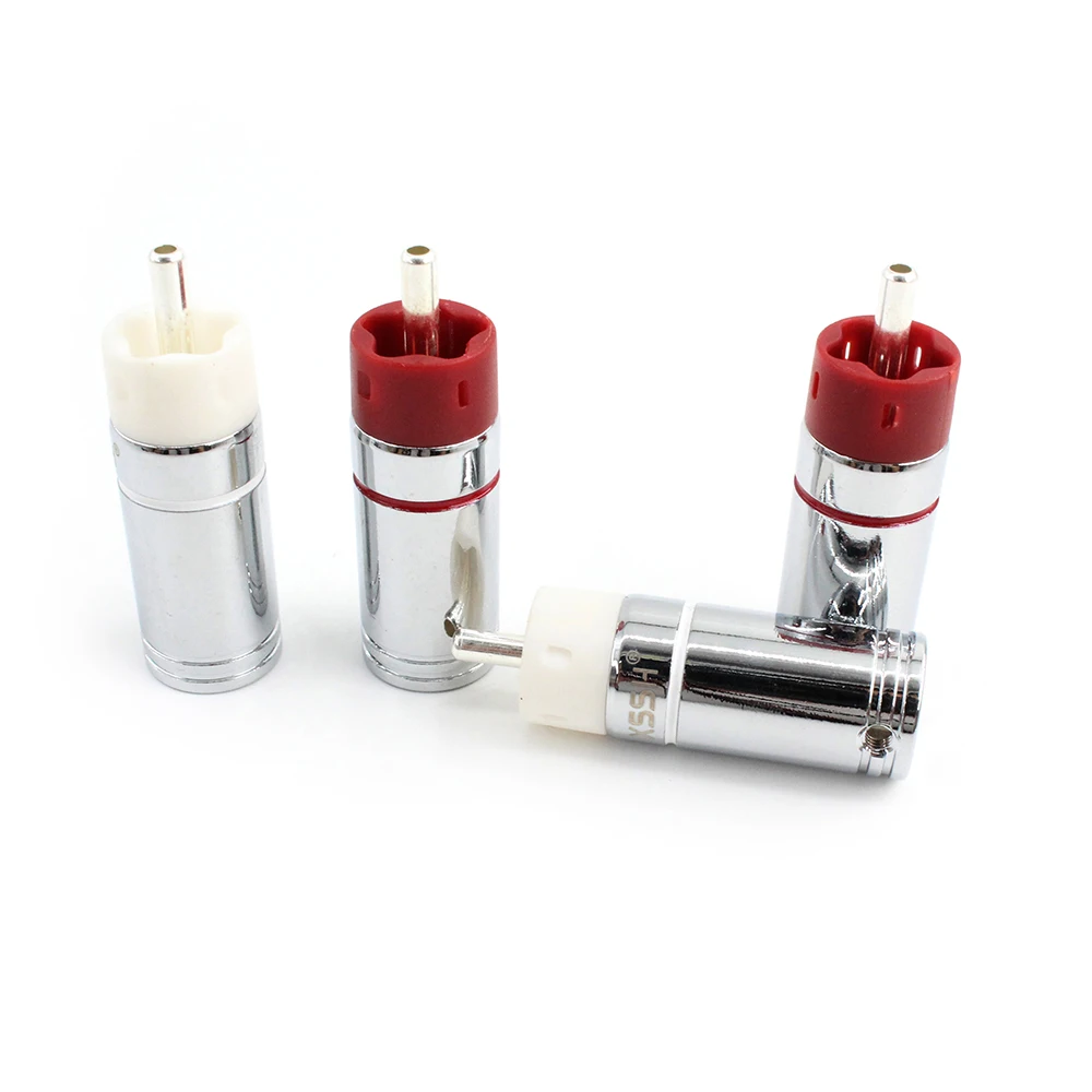 HiFi 4pcs Alta Qualidade Hifi áudio Rca Plug Jack Rca Conector XlrCables Aux Diy Interconexão Conector Do Cabo De Áudio