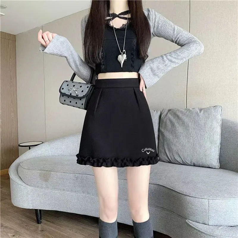 Luxury Brand Golf Skirt Women Golf Wear Autumn Winter 2024 Skirt Pants Fashion High Waist A-line Skirt Women Golf Clothes 골프스커트