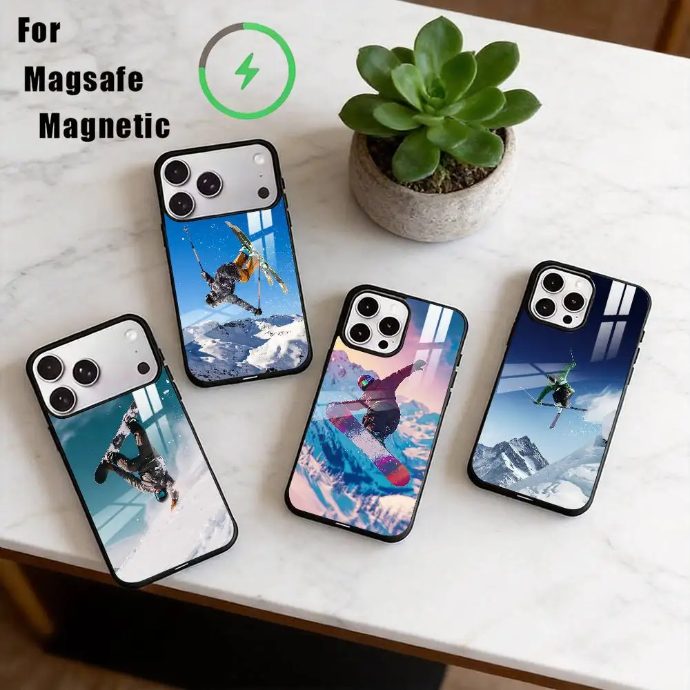 

S-Skiing Phone Case For iPhone17,16,15,14,13,12,11 Plus,Pro Magnetic with Magsafe Wireless Charging