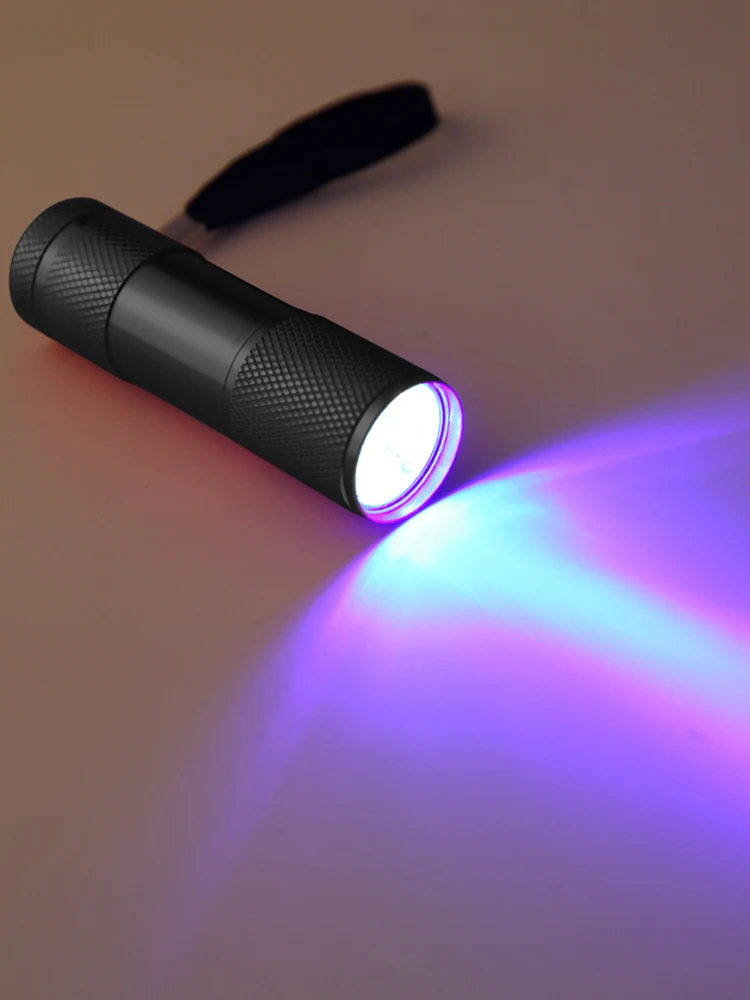 9LED Texture Camping Light lega di alluminio Mini 2W Pet rilevatore di urina lampada IPX4 impermeabile 395nm retroilluminazione strumento di illuminazione uso domestico
