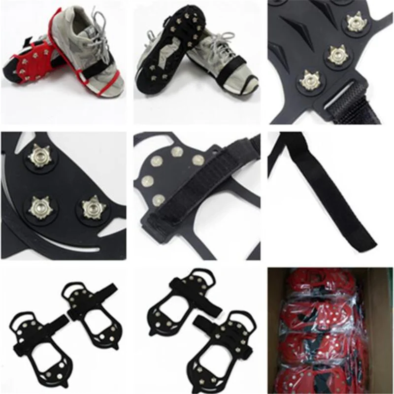 Outdoor Sports 10 Stud Teeth Mountaineering Ice Gripper Shoes Covers Crampons Covers Winter Climbing Safety Non-Slip Crampons