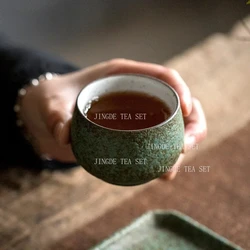 2 pcs/lot Japanese-style Ceramic Teacup Handmade Boutique Pottery Tea Bowl Tea ceremony Accessories Portable Personal Single Cup