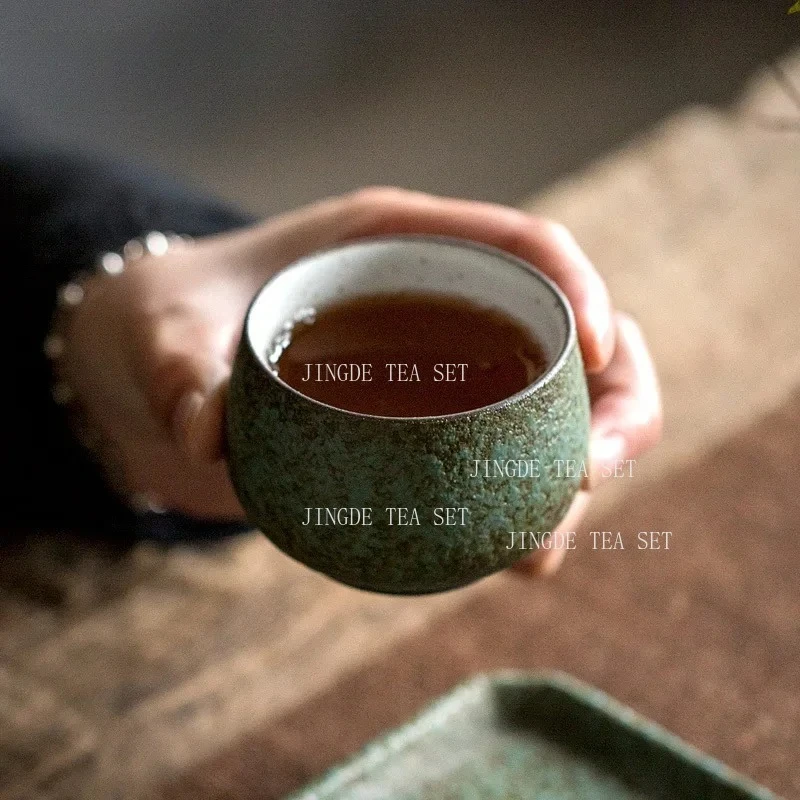 2 pcs/lot Japanese-style Ceramic Teacup Handmade Boutique Pottery Tea Bowl Tea ceremony Accessories Portable Personal Single Cup