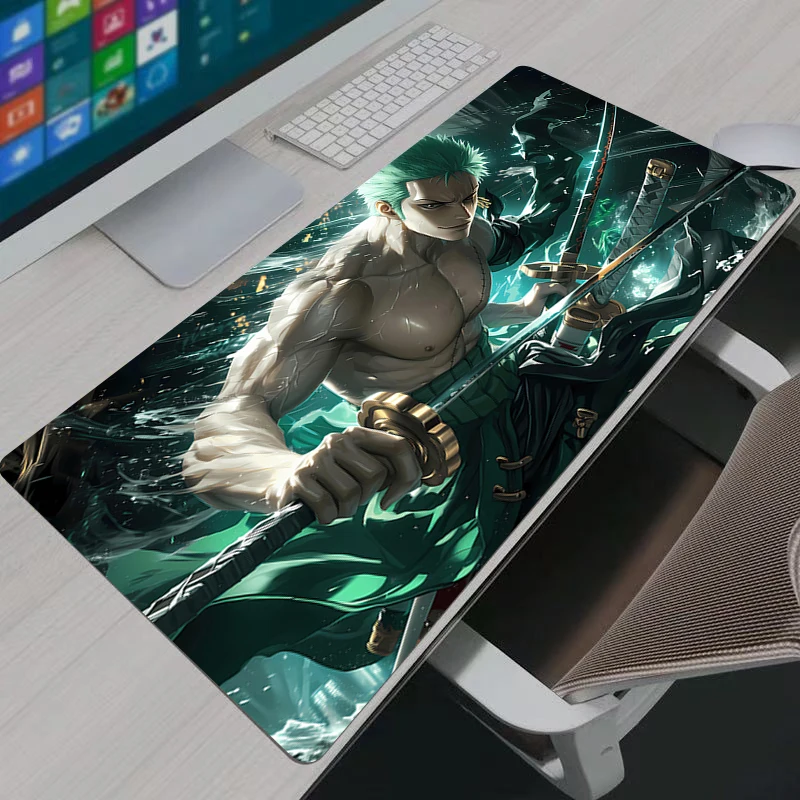New Mouse Pad Notebook One Piece Zoro Large Keyboard Mat NonSlip Leather Computer Carpet Desk Mat PC Gamer Mouse Pad Youth Gifts