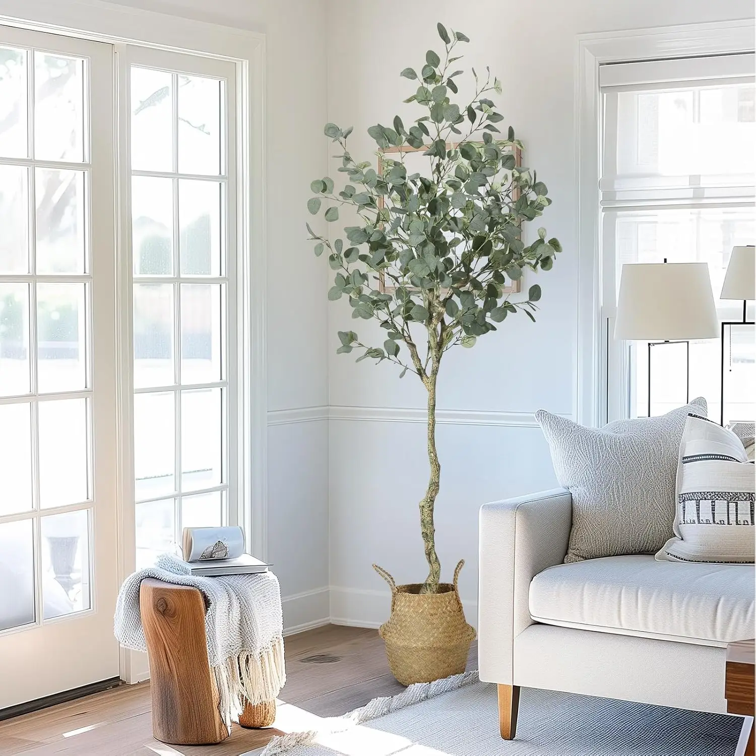 

Artificial Tree Plant Eucalyptus Tree , Modern Large Fake Plant Decor in Pot for Home Office Ideal Housewares Decor