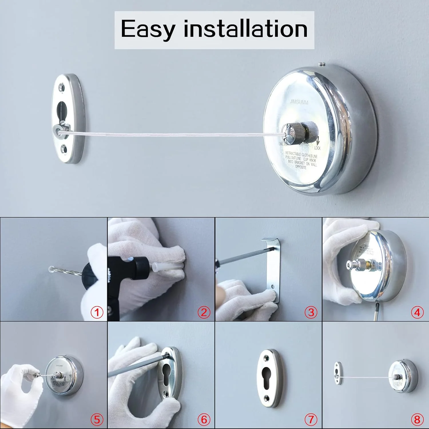 

Car Outdoor Convenient Clothesline For RV Clothesline Retractable Stainless Steel Bathroom Wire Rope Caravan Camping Motorhome