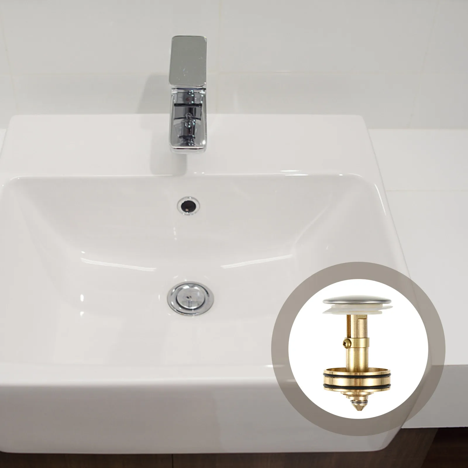 1Pcs Downpipe Button Bounce Drain Filter Wash Basin Drainer Kitchen Bathroom Garbage Filter Sink Stopper Wash Basin Drainer