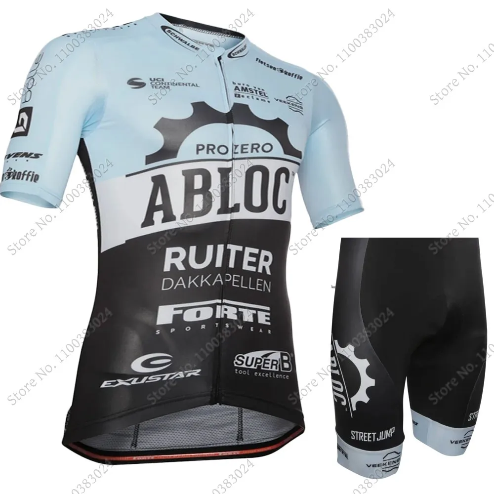 2023 Abloc Cycling Jersey Set Short Sleeve Mens Summer Clothing Road Bike Shirts Suit Bicycle Bib Shorts MTB Maillot