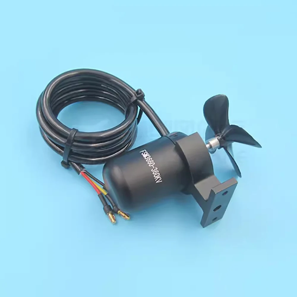 

ROV Underwater Thruster Waterproof Motor DC 7.4-24V 200M Deep Water Brushless Motor Thrust 0-2.4KG