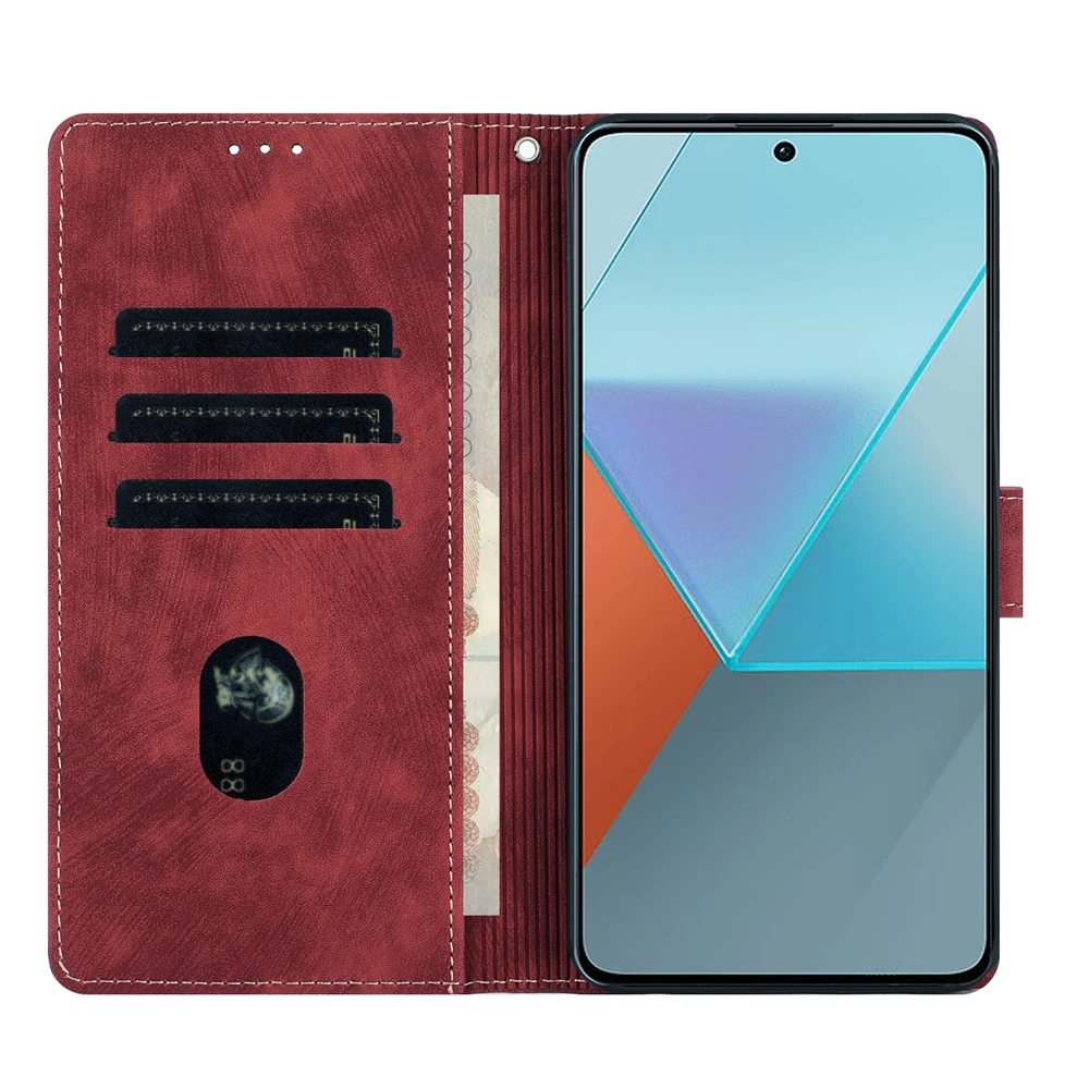 محفظة جلدية حافظة لهاتف شاومي ريدمي 12 13 13C 14C A3 نوت 11 11S 12 13 14 Pro 4G 5G غطاء هاتف زهرة ماندالا 5 ألوان