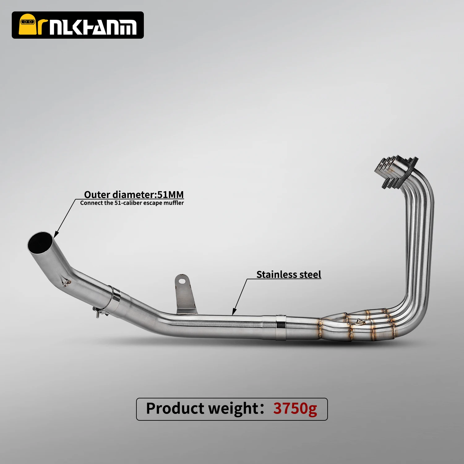 لتعديل نظام عادم الدراجة النارية VOGE RR500S مع نهاية أمامية من الفولاذ المقاوم للصدأ مع كاتم صوت SC لـ VOGE RR500S