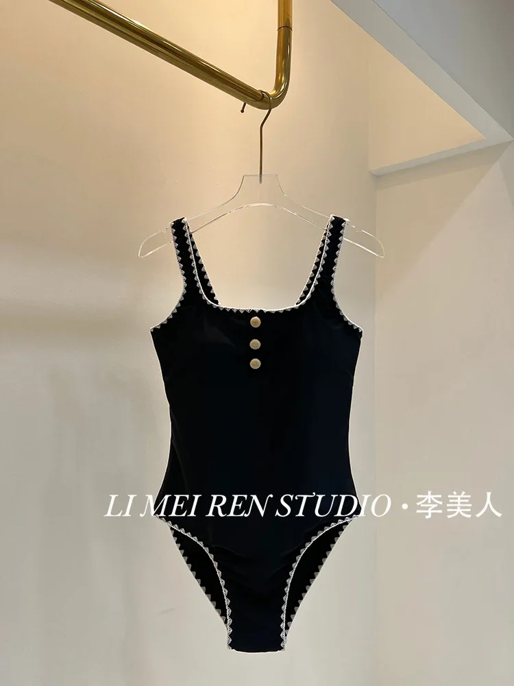 New Versatile Pure Desire Hot Girl Strap Top Black jumpsuit Women's Premium swimsuit