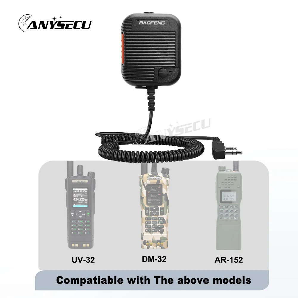 New Baofeng AR-152 Tactical Remote Speaker Mic K Plug 2 Pin Volume Adjustable For AR-152 UV-5R UV-32 DM-32UV Walkie Talkie