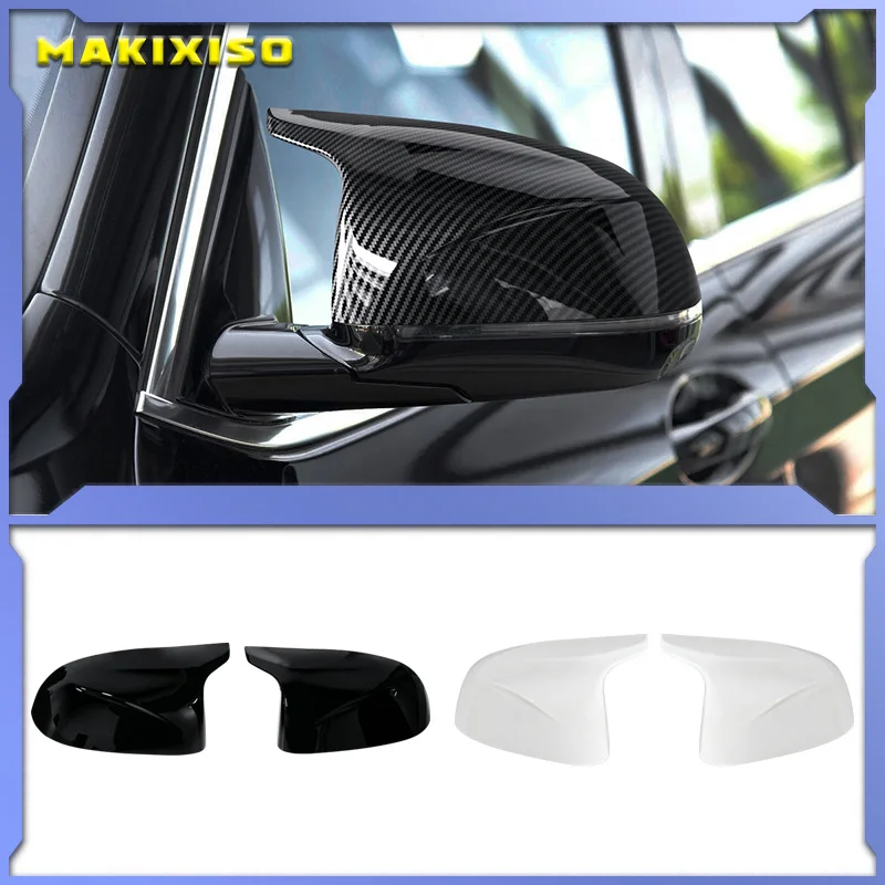 

Крышка зеркала заднего вида для BMW X3 G01 X4 G02 X5 G05 X6 G06 X7 G07 iX3 2018 ~ 2023 Накладка на боковое крыло Узор из углеродного волокна Черный