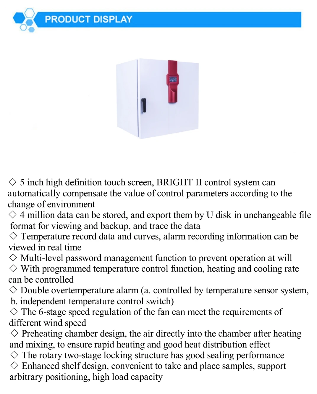 284L Large Capacity 5-Inch Touch Screen Programmable Laboratory Drying Oven With Safety Heating Equipment