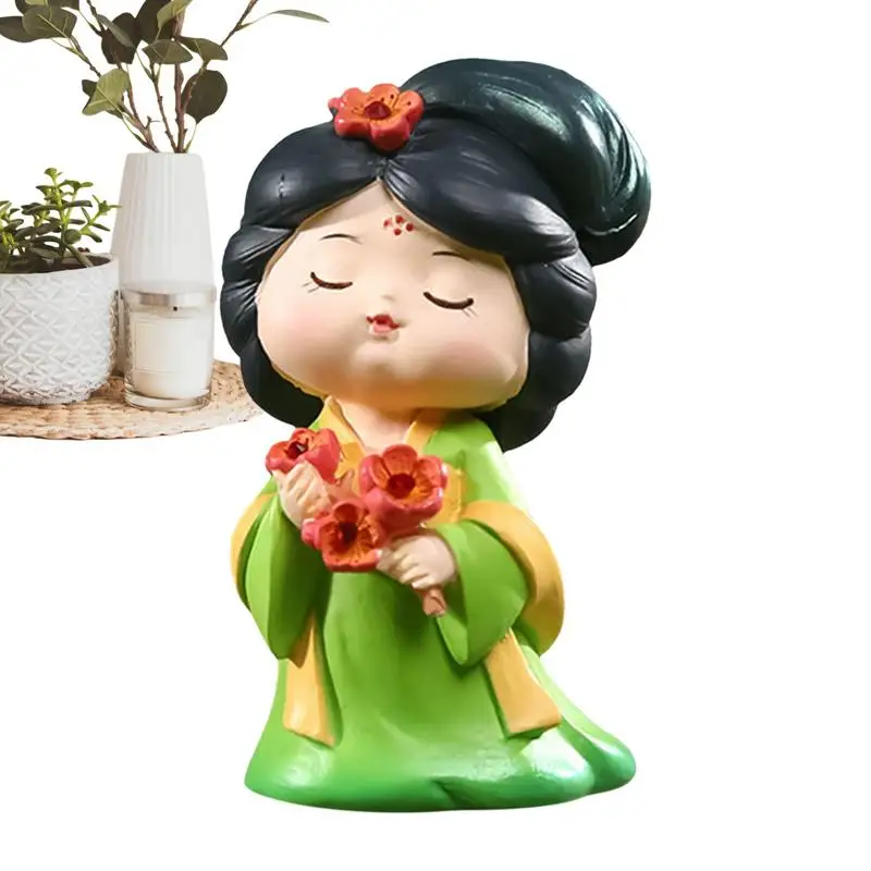 Chinese Style Resin Doll The Tang Dynasty Never Sleeps Desktop Ornament Doll Decorative Classic Cute Desk Decor For Home Desk