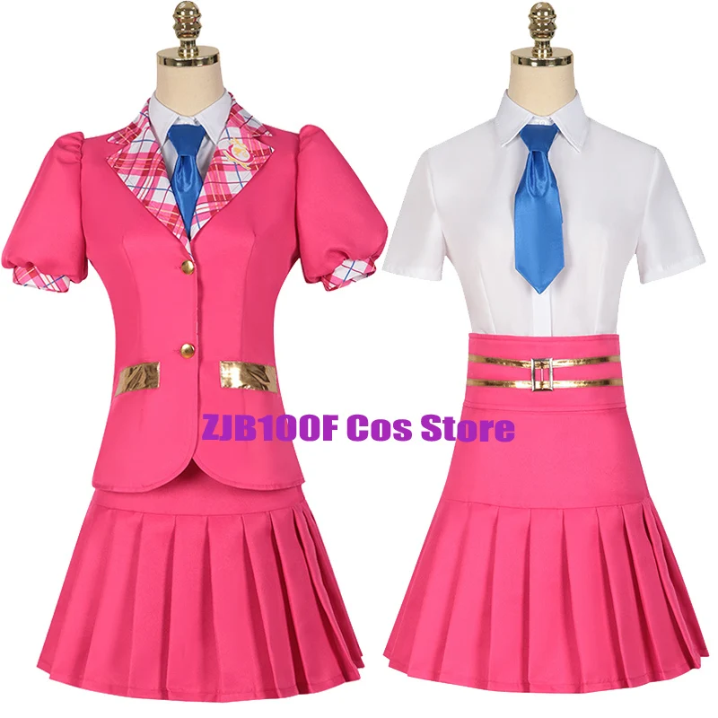 

Princess Delancy Devin Cospaly Anime Charm School Costume Blair Delancy Top Jackets Skirts Tie Suie Halloween Party Clothing Set