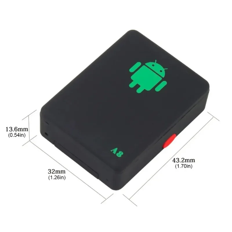 A8 Mini GPS Tracker Monitoraggio in tempo reale del veicolo Allarme SOS Chiave anti-smarrimento Dispositivo di localizzazione del portafoglio GSM GPRS