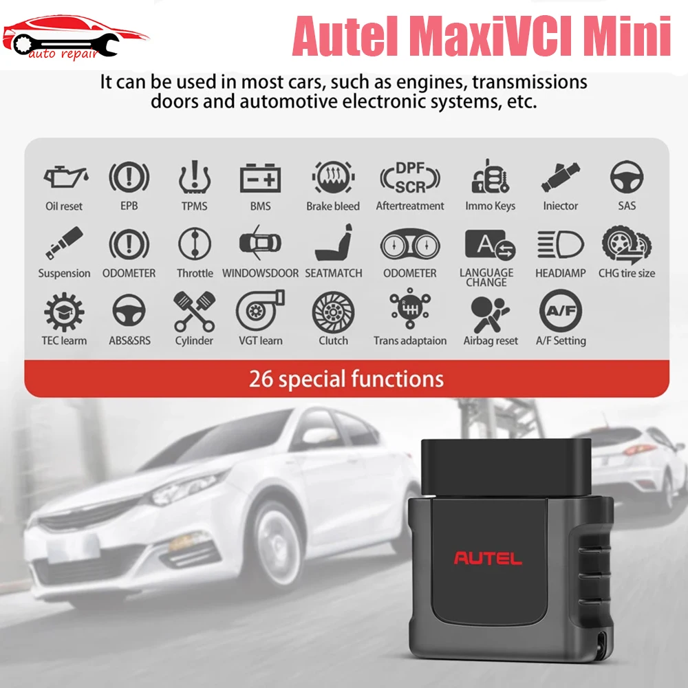 

Autel MaxiVCI Mini VCI Mini Bluetooth Adapter OBD2 Scanner Diagnostic Interface for MK808BT MK808TS MX808TS MP808TS TS608 MS906S