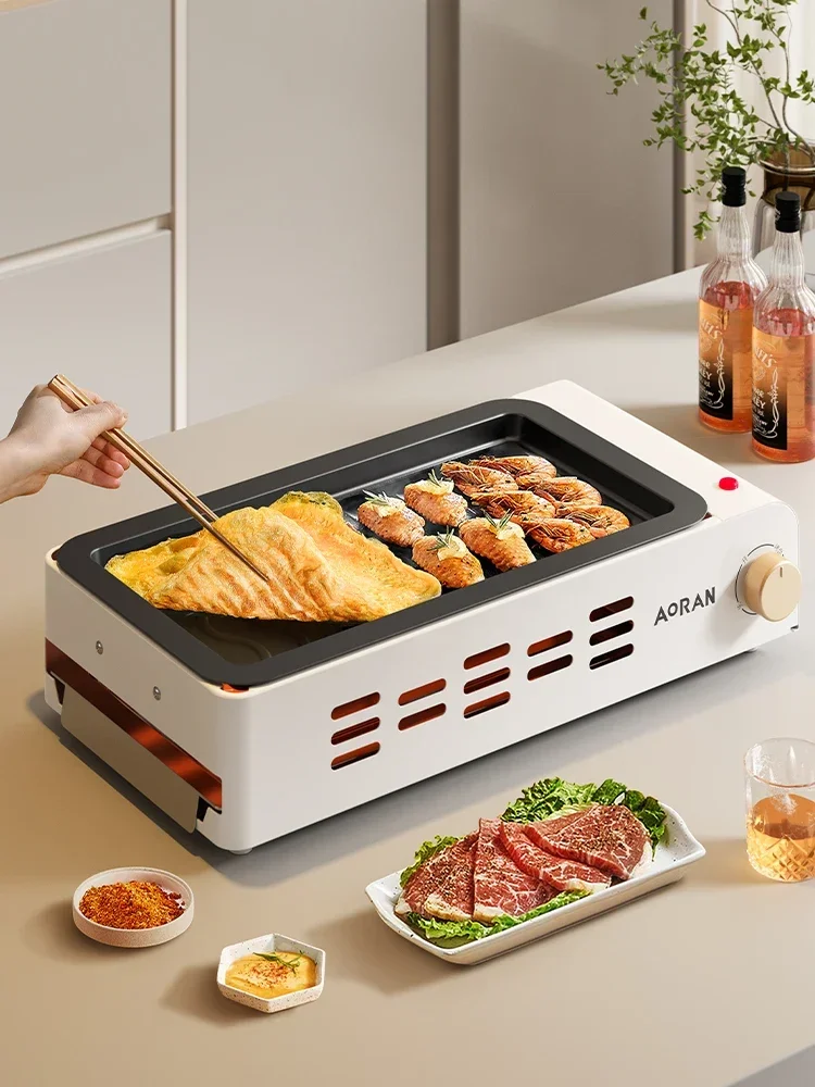 เตาย่างบาร์บีคิวไฟฟ้า220โวลต์พร้อมกะทะย่างย่างแบบไร้ควัน