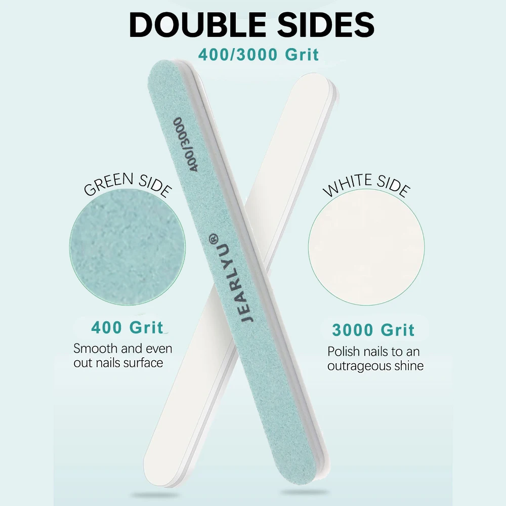 6/12 قطعة ملف الأظافر عازلة قطاع الأخضر والأبيض مسمار تلميع كتلة تألق الأظافر ل الاكريليك وتمديد هلام إزالة صالون الاستخدام المنزلي #6