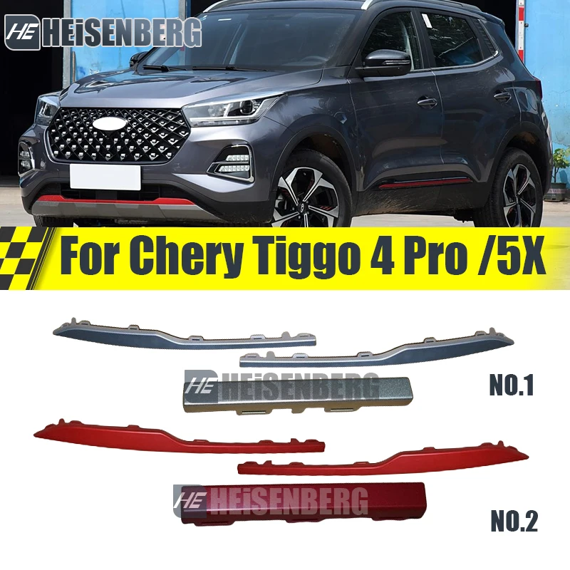 Front Bumper Molding  Trim For Chery Tiggo 4 Pro /5X Front Bumper Cover Trim Silver Decorative Panel