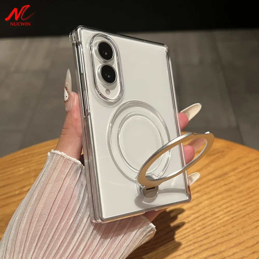 For Samsung Z Fold 8 Wide Case Clear Translucent for Magsafe Case for Samsung Galaxy Z Fold 8 Ultra 4 5 6 7 Stand Holder Cover