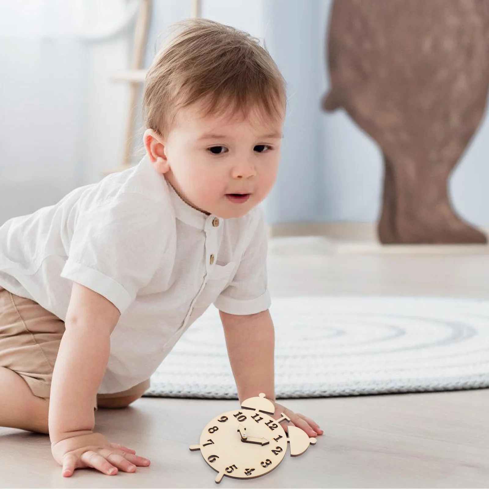 HAPINARY Houten Klok Kit Wiskunde Puzzel voor Kinderen Glad Leren Speelgoed Voorschoolse Educatieve Ambachtelijke Vervanging Druk Bord
