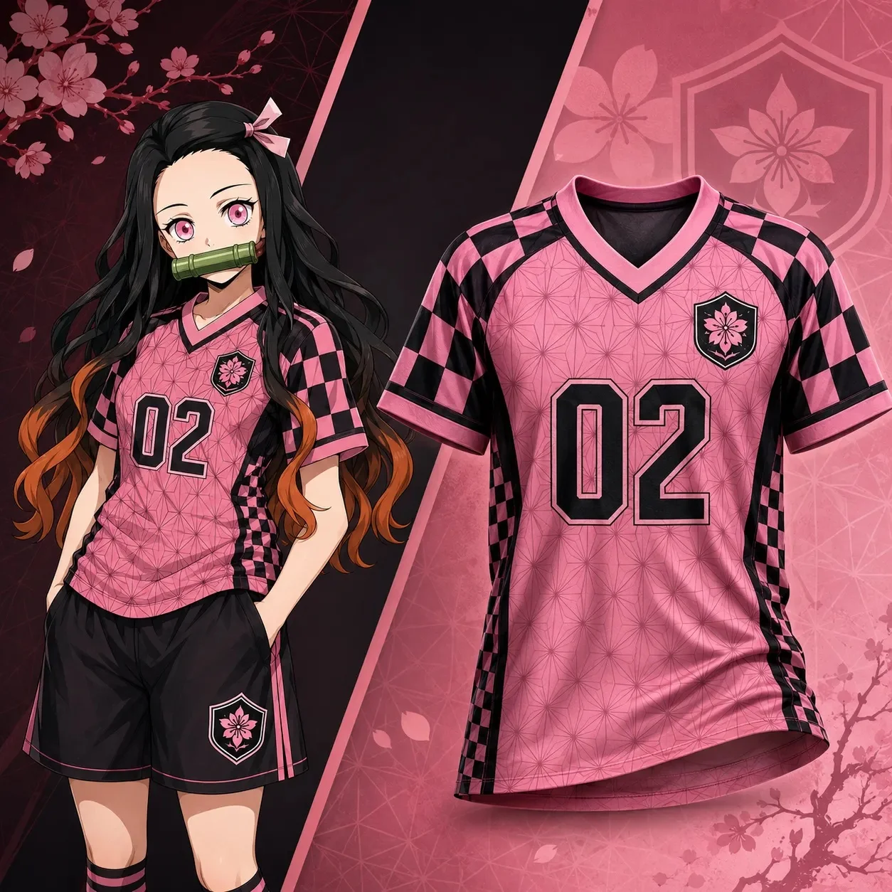 Male and Female Anime Ghost Killing Blade Series You Douzi Sports Jersey Breathable Anime Short Sleeve Shirt Parent-child Outfit