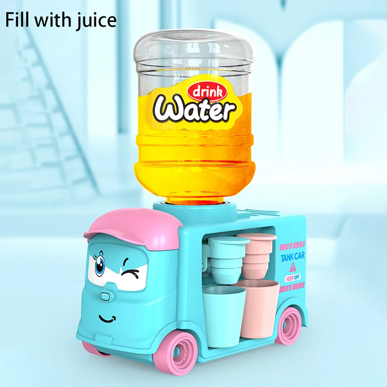 1pc carino rosa blu acqua fredda/calda succo di latte fontana da bere simulazione cucina mini bambini doppio distributore di acqua giocattoli