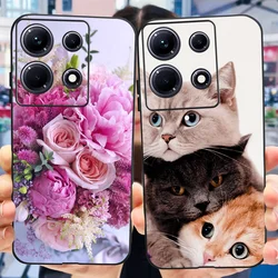For Infinix Note 30i Case X6716 Stylish Cat Flowers Painted Cover Soft Silicone Phone Case For Infinix Note 30 Pro Note30 Bumper