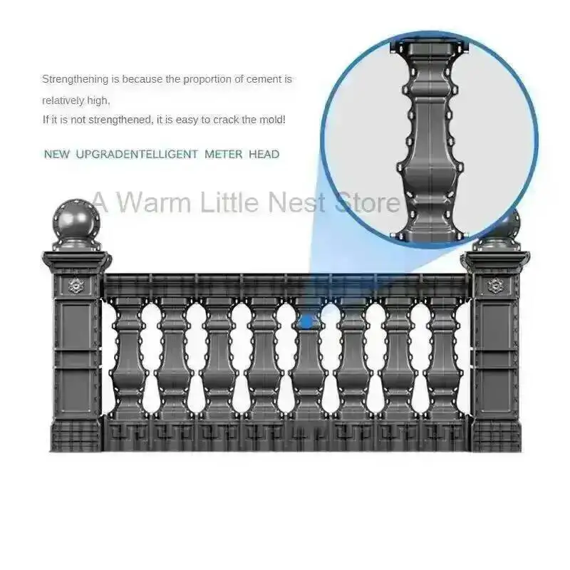 Column Thickened Mold Roman Guardrail Cement Garden Buildings Cast-in-place Square Roman Column Mold Home Balcony Railing Mold X