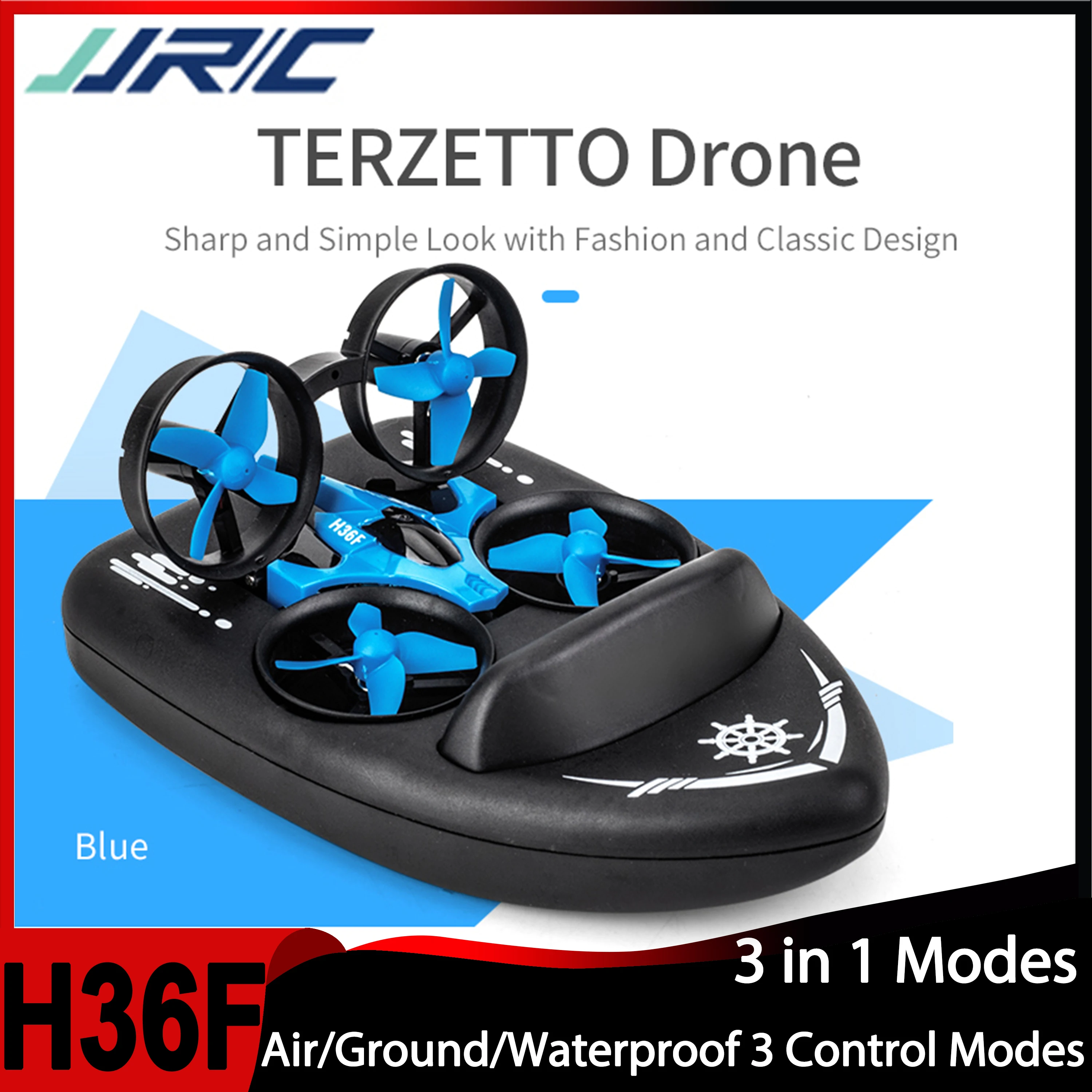 

JJRC H36F 3 в 1 2,4G Мини-дрон Воздушная лодка Land Driving 3 режима RC Quadcopter Drone 3d Flip Boat One Key Return Детские подарочные игрушки